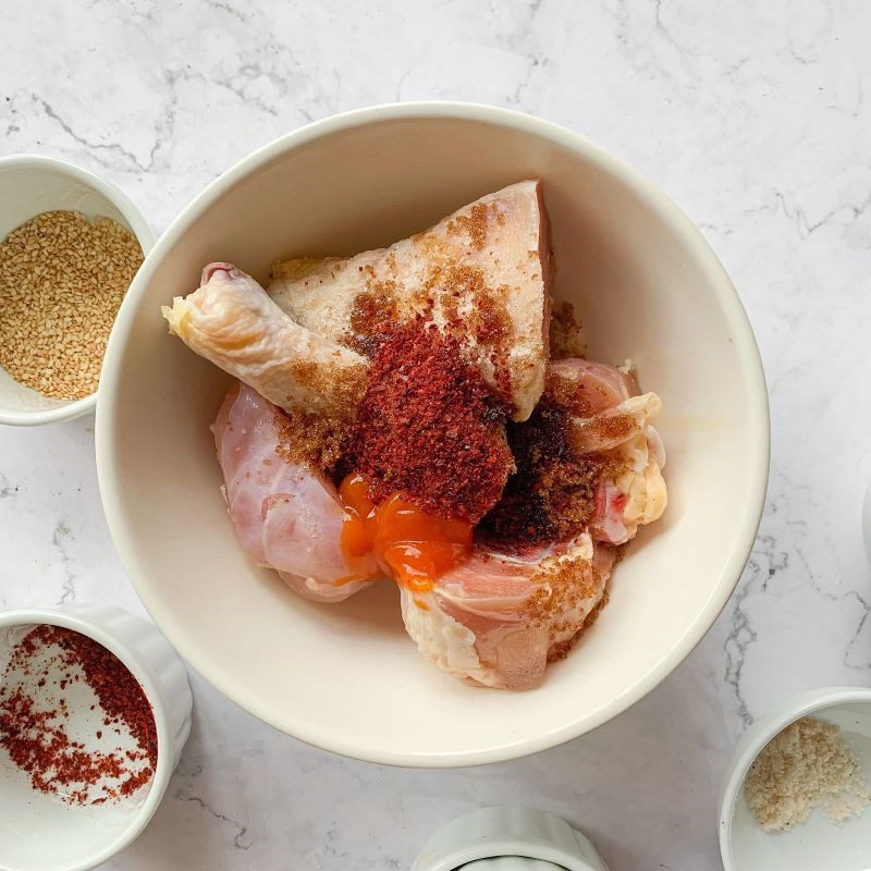 Step 2 Marinate chicken thighs Spicy grilled chicken thighs