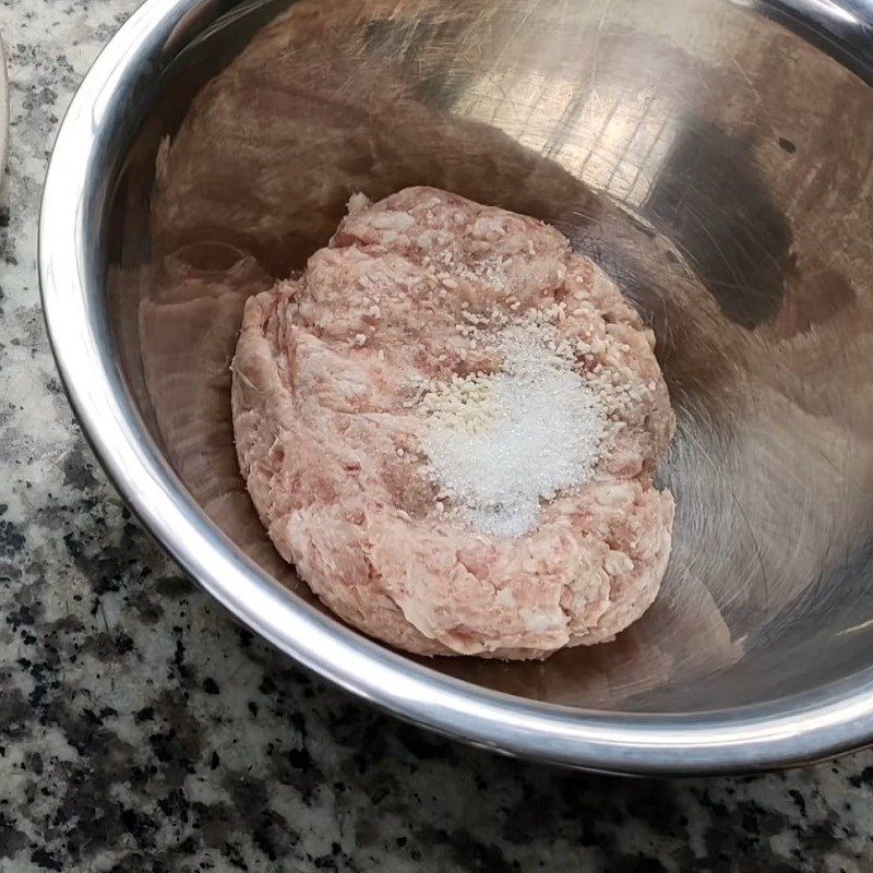 Step 1 Marinate minced meat Stuffed Eggplant with Meat