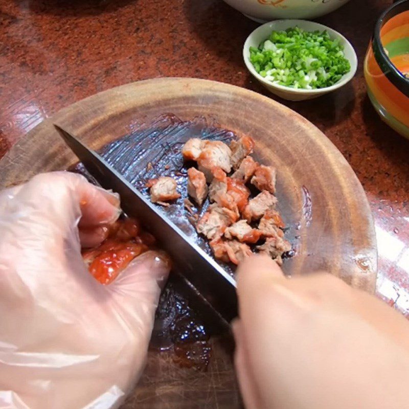 Step 2 Marinate the meat and braise the char siu for Xôi bát bửu