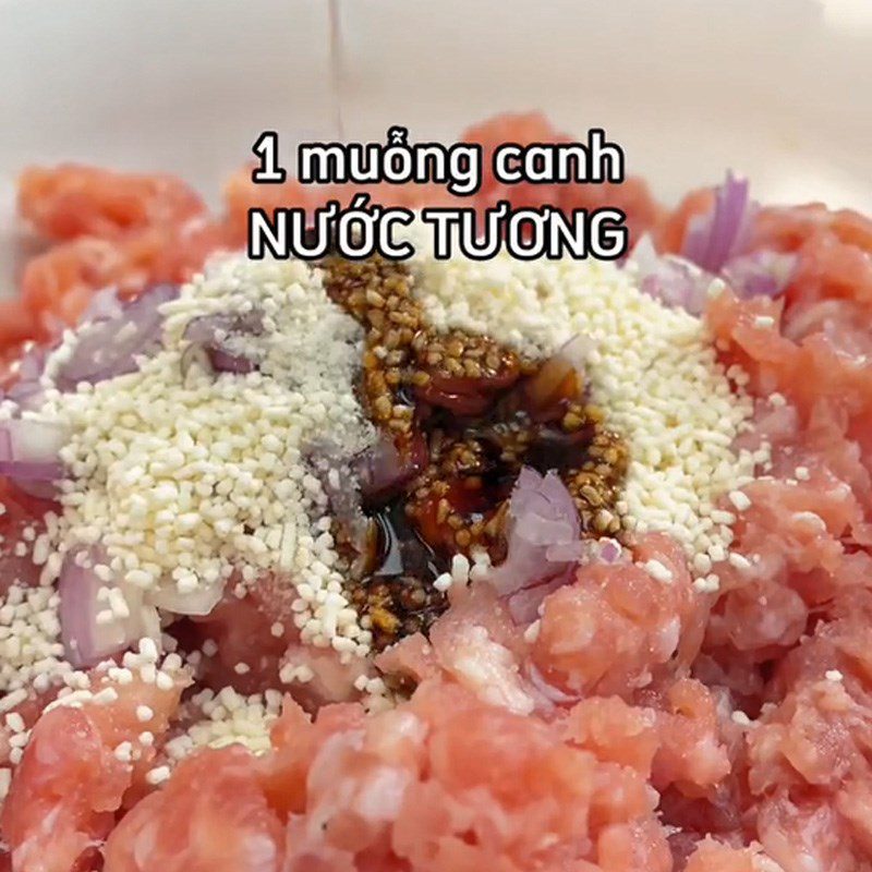 Step 1 Marinating xíu mại Salted Egg Xíu Mại (Recipe shared from TikTok Cooking with TasteVN)