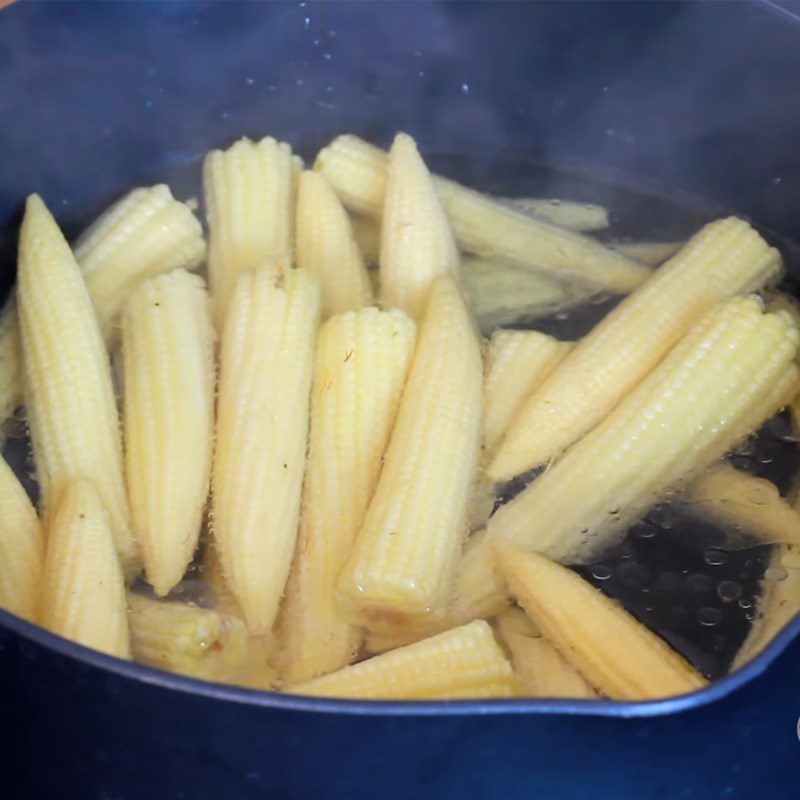 Step 2 Sautéed Baby Corn and Okra Sautéed baby corn with okra