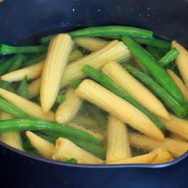 Step 2 Sautéed Baby Corn and Okra Sautéed baby corn with okra