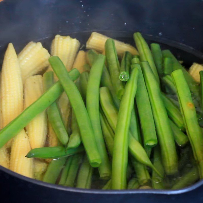 Step 2 Sautéed Baby Corn and Okra Sautéed baby corn with okra