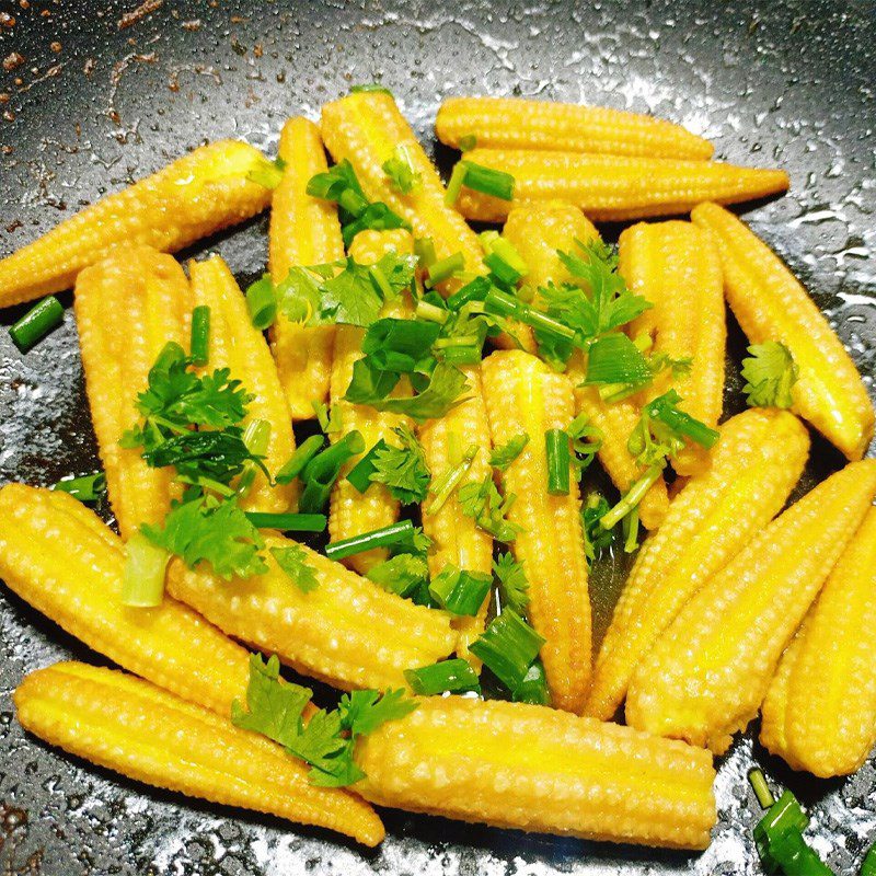 Step 2 Stir-fry baby corn with butter Buttered baby corn