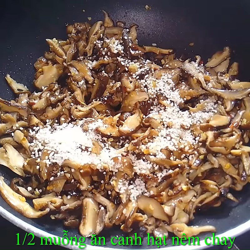 Step 4 Sautéed mushrooms Shiitake mushrooms sautéed with pineapple