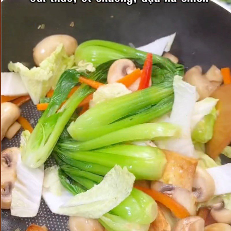 Step 3 Stir-fry Ingredients Vegetarian Mushroom Pho