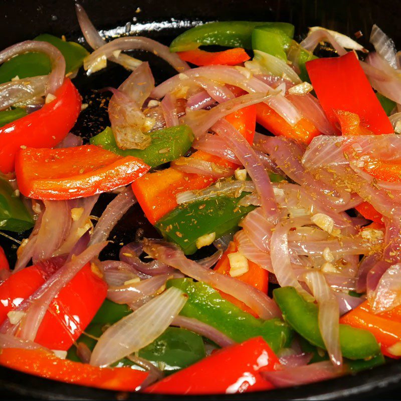 Step 3 Sautéed Vegetables Eggplant Salad with Bell Peppers