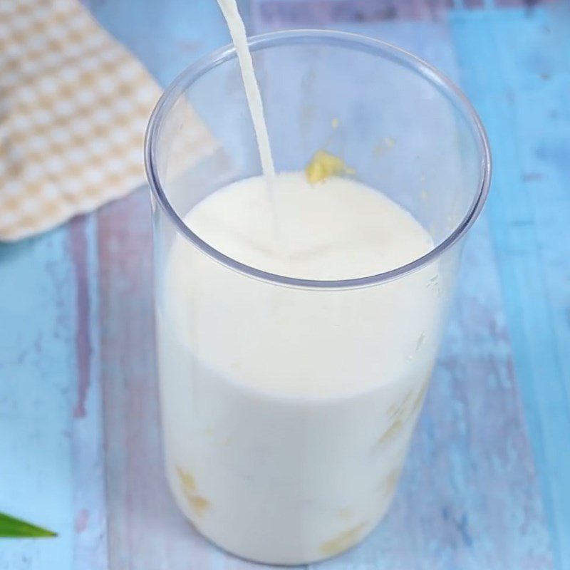 Step 1 Blend durian Durian yogurt jelly