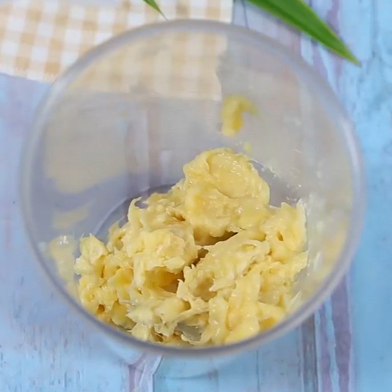 Step 1 Blend durian Durian yogurt jelly