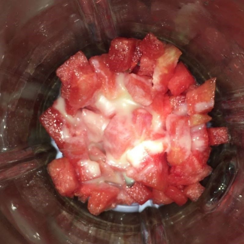 Step 2 Blend Sweetened Condensed Milk Smoothie Watermelon Smoothie with Sweetened Condensed Milk