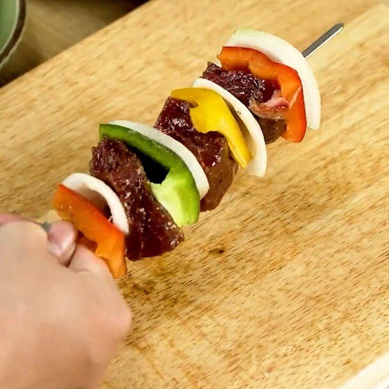 Step 4 Beef Skewers with Vegetables