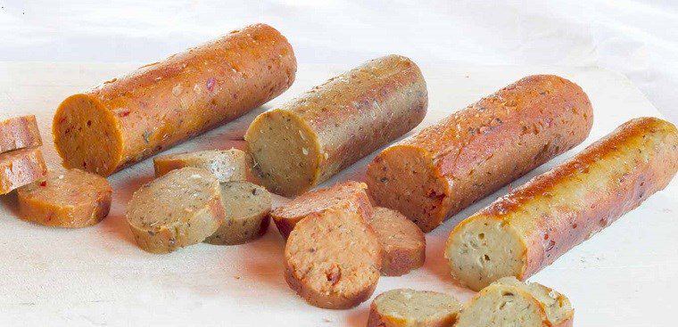 Vegetarian sausage from chickpeas