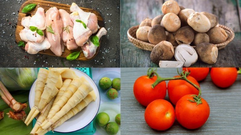 Ingredients for spicy chicken hotpot
