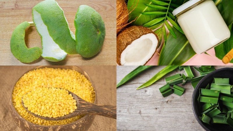 Ingredients for green bean grapefruit dessert