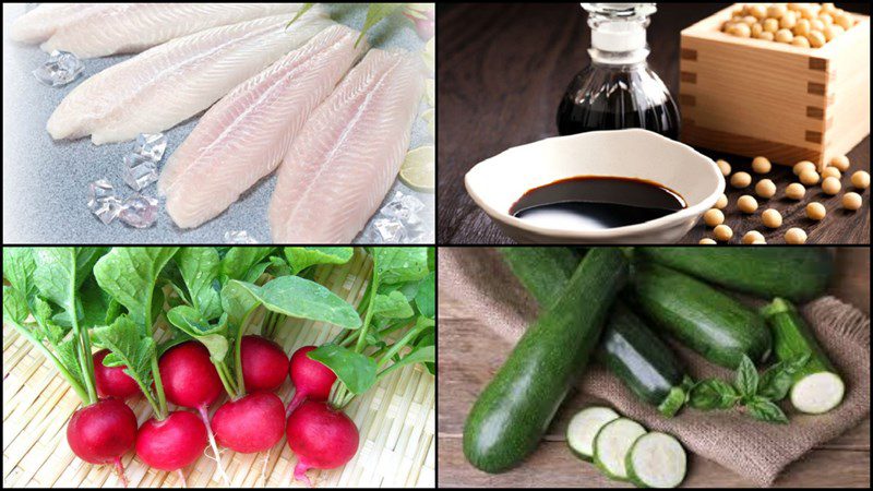 Ingredients for grilled mackerel dish