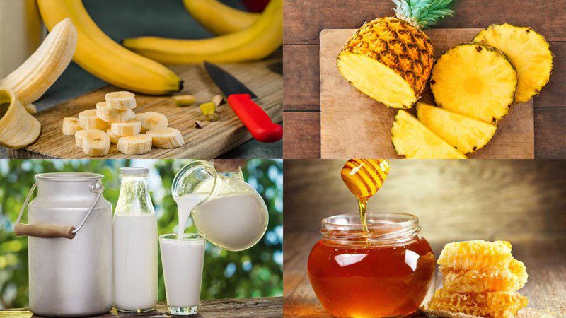 Ingredients for banana smoothie
