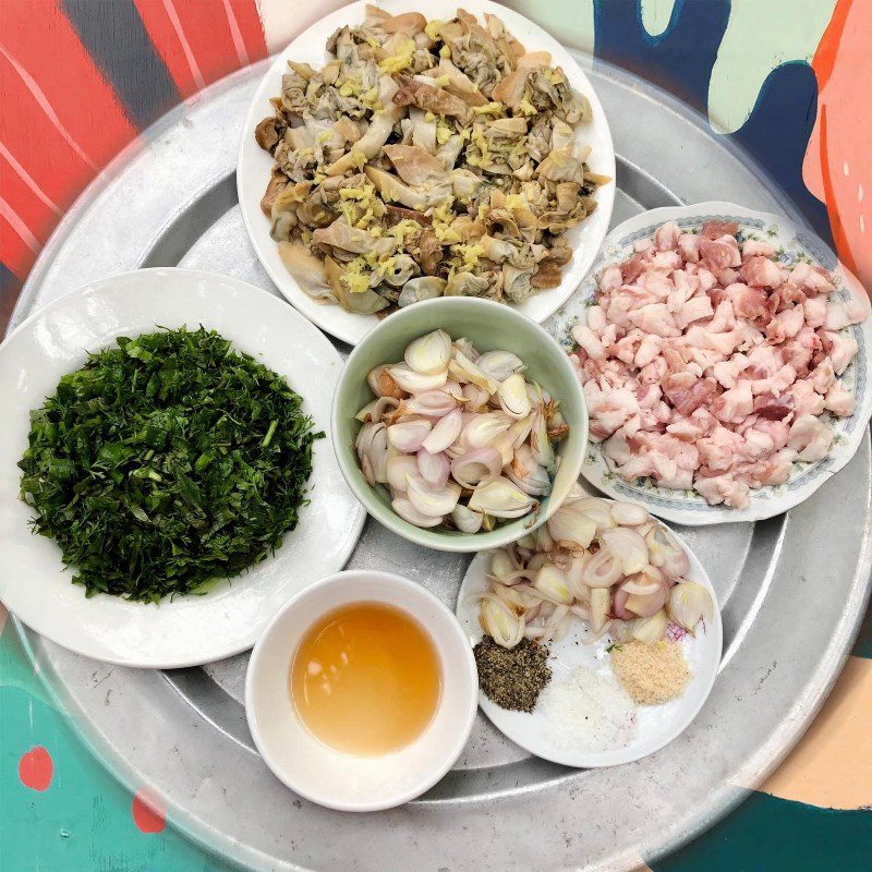 Step 1 Preparing ingredients for clam porridge