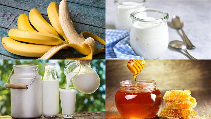 Ingredients for banana smoothie