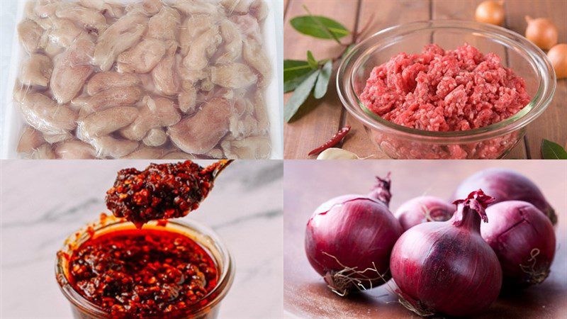 Ingredients for the dish 3 ways to make stuffed basa fish stomach