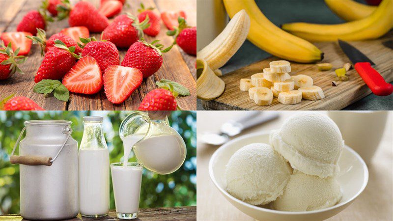 Ingredients for 7 Strawberry Smoothie Dishes