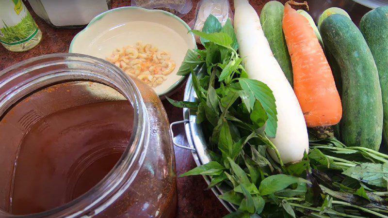 Ingredients for the dish 3 dried shrimp salads