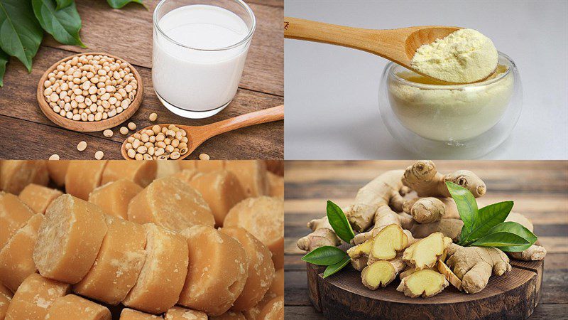 Ingredients for tofu made from agar powder using ground soybeans, tofu made from agar powder using packaged soy milk, tofu made from agar powder with syrup