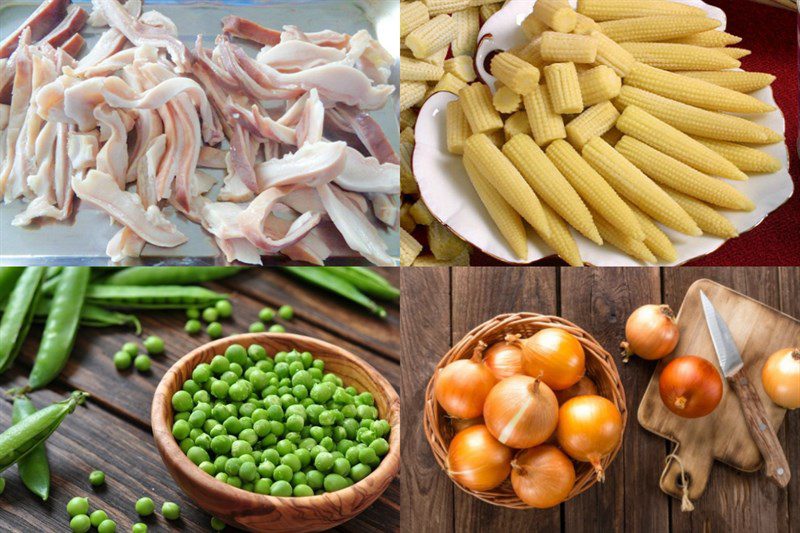 Ingredients for the dish with 3 ways to make extremely delicious stir-fried pig's stomach, once cooked, the husband will be in love
