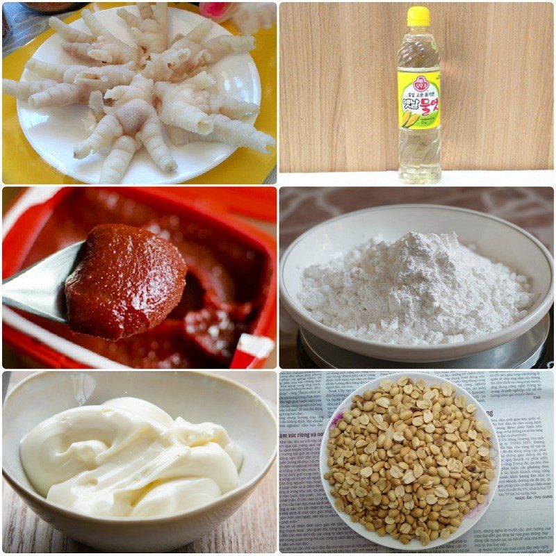 Ingredients for crispy fried deboned chicken feet