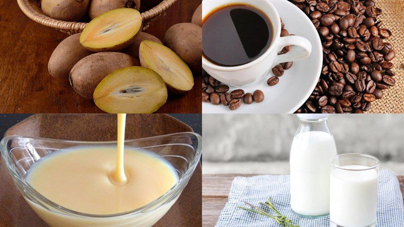 Ingredients for 5 ways to make sapoche smoothie (black sapote)
