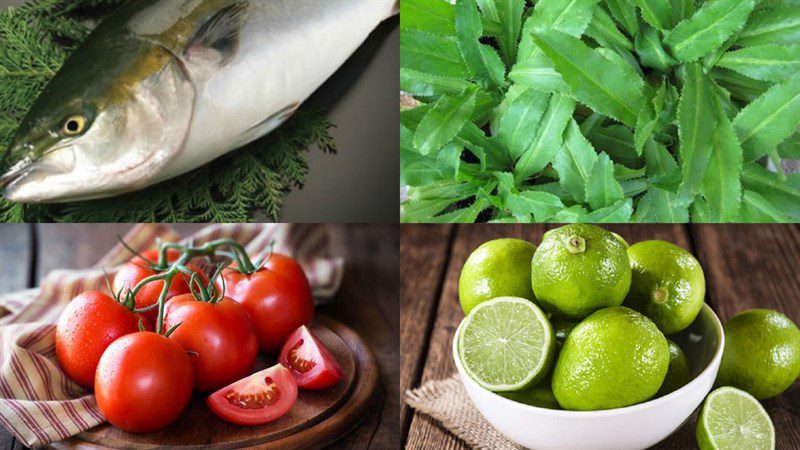 Ingredients for the dish 2 ways to make sour pomelo fish soup