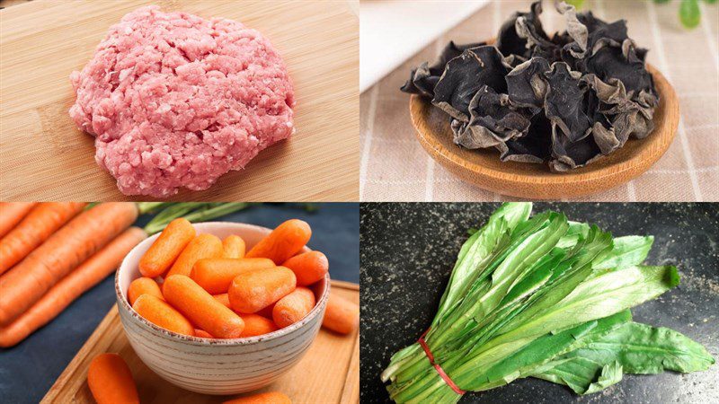 Ingredients for pork sausage dish
