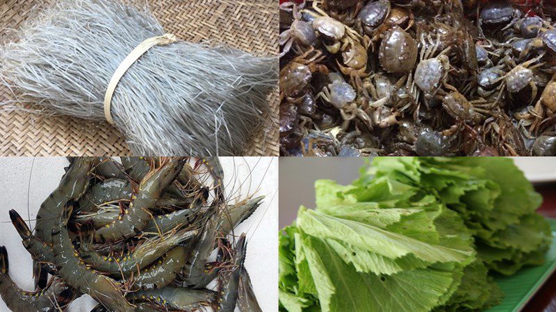 Ingredients for crab noodle dish
