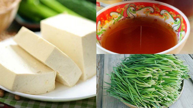 Ingredients for dry tofu dish