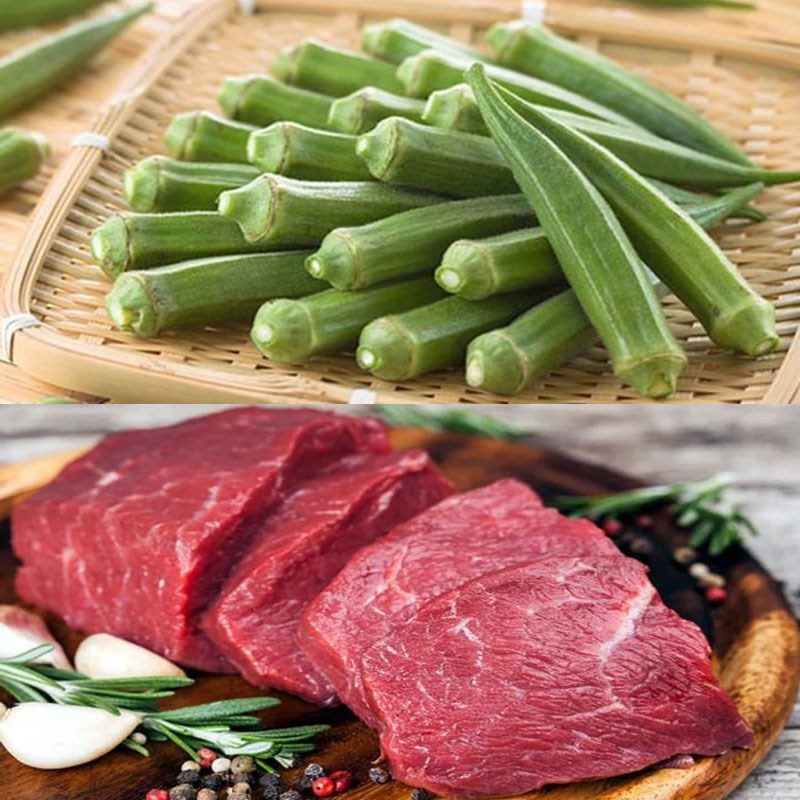 Ingredients for the dish stir-fried green beans with shrimp, stir-fried green beans with beef