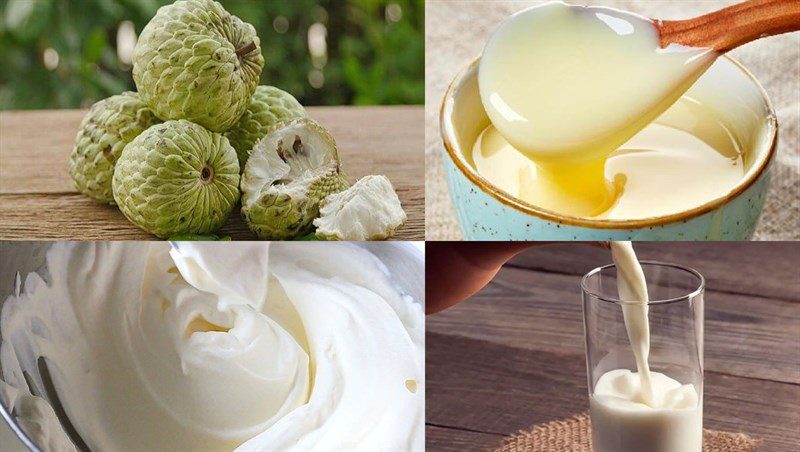 Ingredients for soursop ice cream
