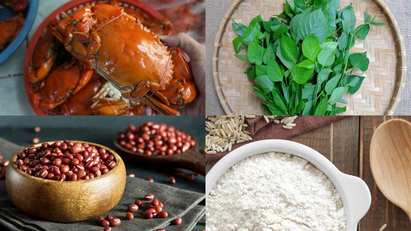 Ingredients for the dish 3 ways to cook crab porridge