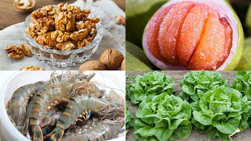 Ingredients for 3 ways to make walnut salad