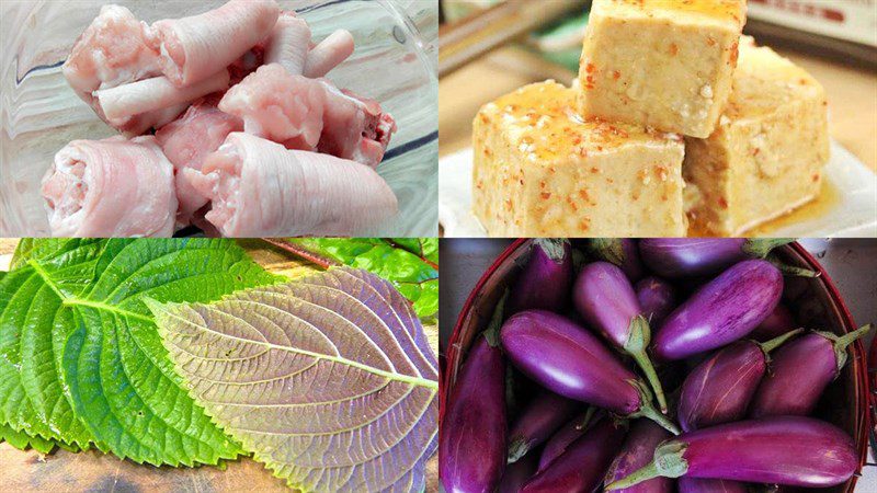 Ingredients for grilled pig's tail with fermented tofu and grilled pig's tail with satay