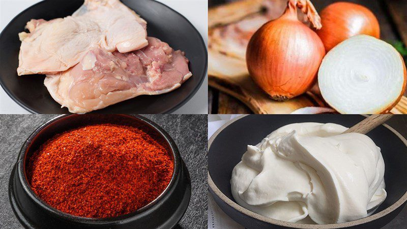 Ingredients for pan-fried chicken dish