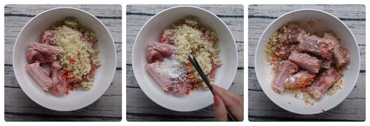 Step 2 Prepare the ribs Fried ribs with lemongrass and chili