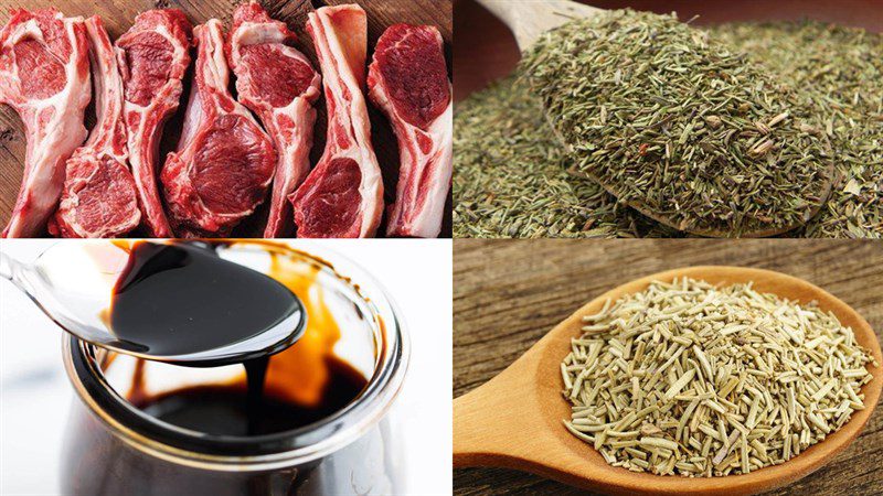 Ingredients for the dish 2 ways to make herb and honey grilled lamb ribs