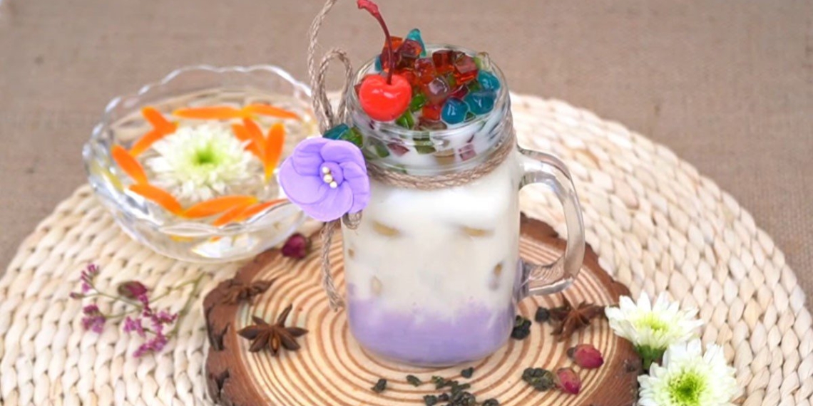 2 ways to make sweet potato milk tea and sweet potato milk tea 11751