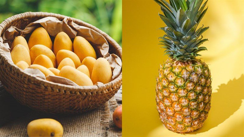 Ingredients for mango juice dish