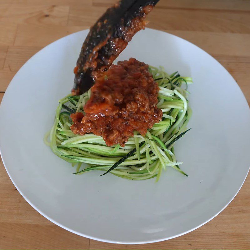 Step 3 Making Zucchini Beef Mushroom Spaghetti