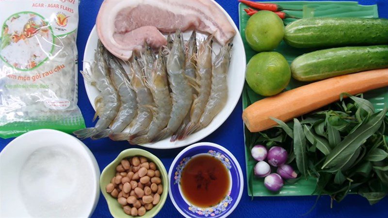 Ingredients for the dish 2 ways to make jelly salad