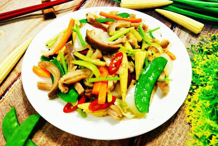Step 4 Final product Mixed stir-fried pig's stomach
