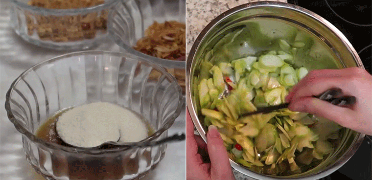 Step 3 Mixing salad Green mango salad