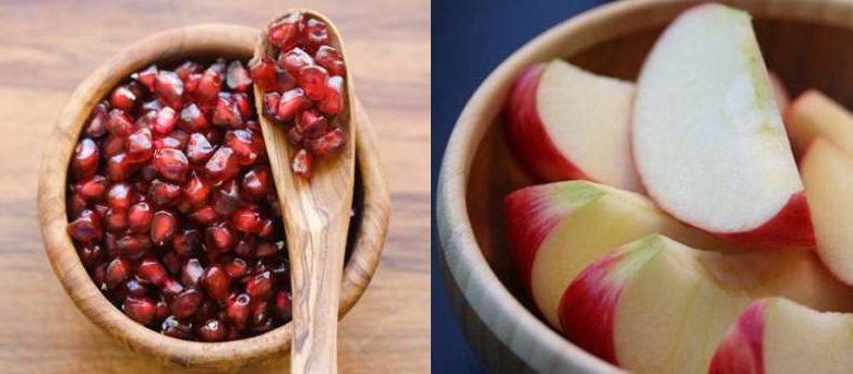 Step 1 Prepare ingredients for apple pomegranate juice