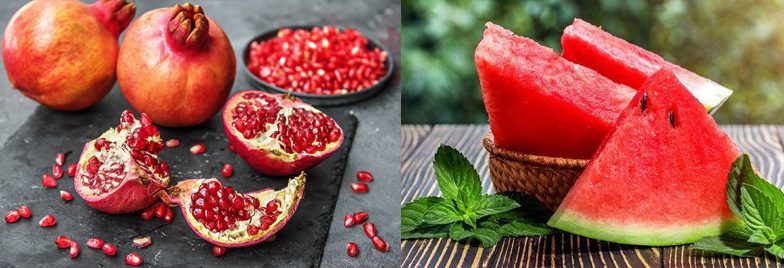 Ingredients for pomegranate juice dish