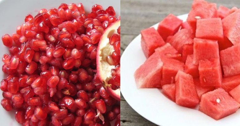 Step 1 Prepare the ingredients for Pomegranate Watermelon Juice